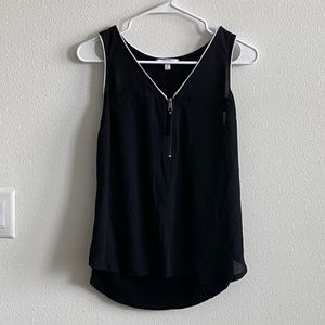 Candies Black Tank Blouse Sleeves Size Medium